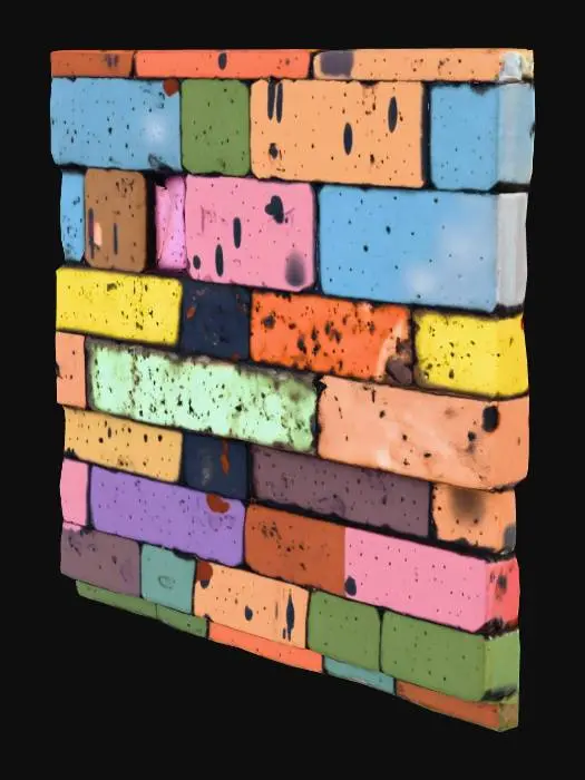 3D model for Colorful Brick Wall