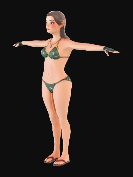 3D model for Elf in Swimwear t-pose