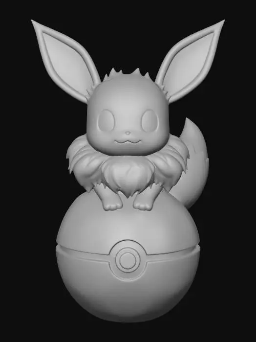 3D model for Eevee on Poké Ball