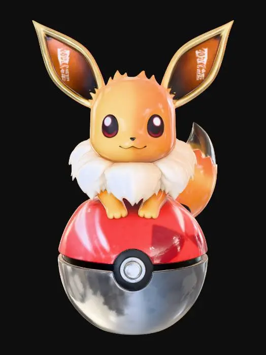 3D model for Eevee on Poké Ball