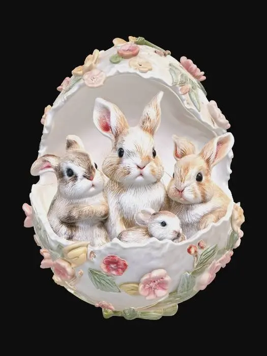 3D model for Bunnies in a Floral Egg, #EasterEgg2026#
