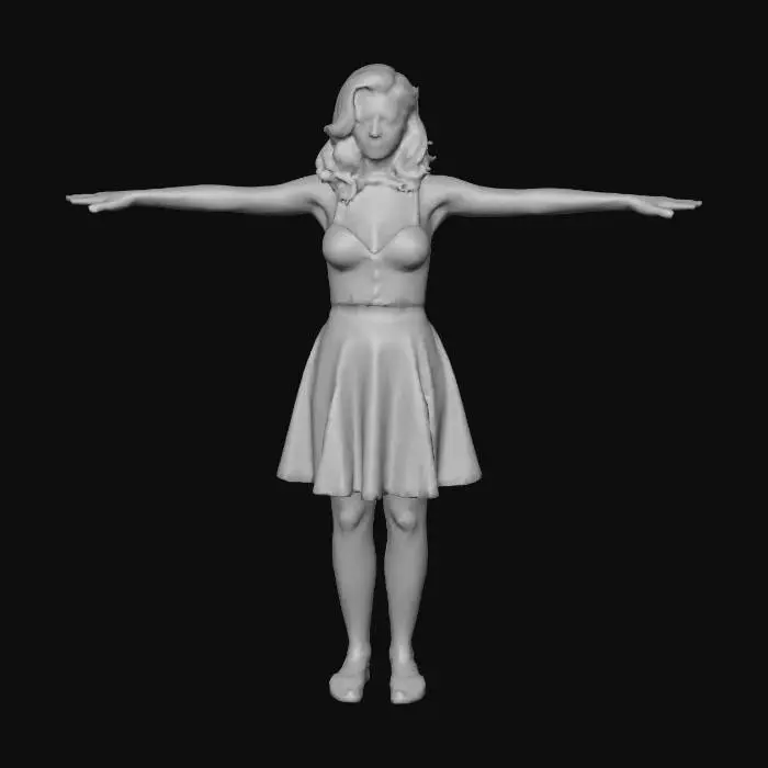 3D model for Elegance in Polka Dots T-Pose