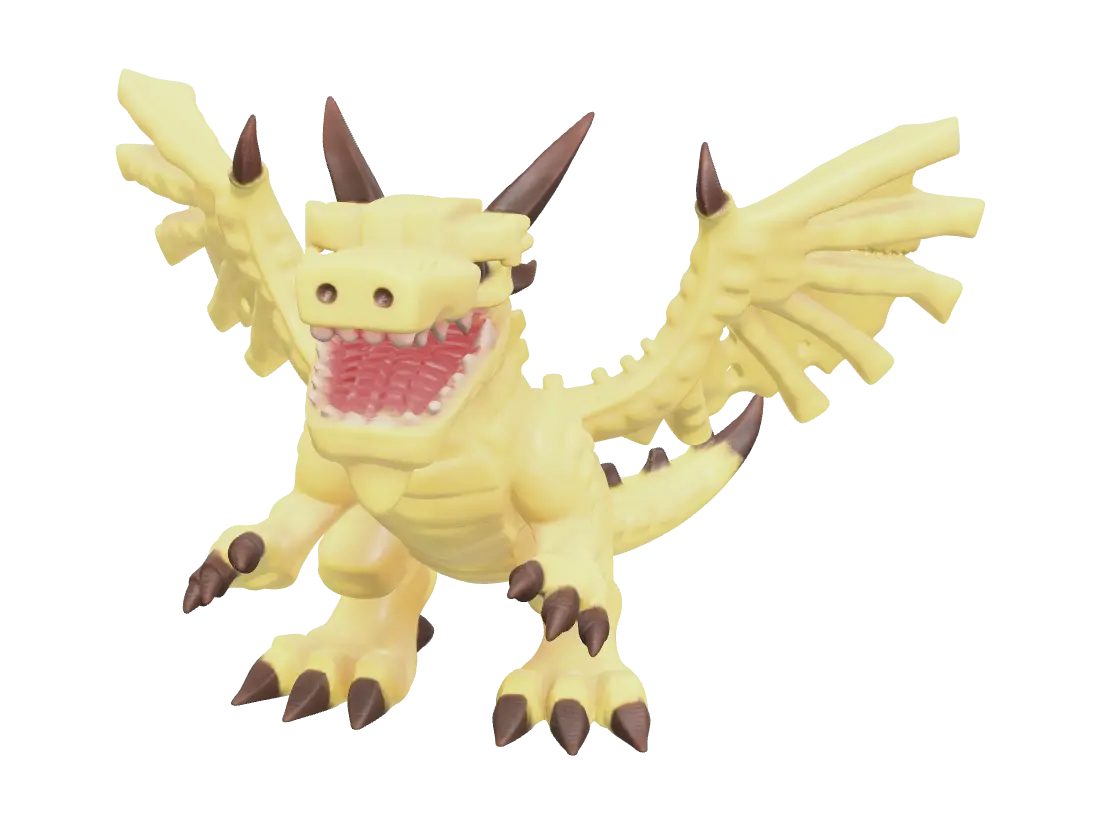 Dragon Cannelloni Brainrot - Gross 3D model, vytvořený pomocí AI
