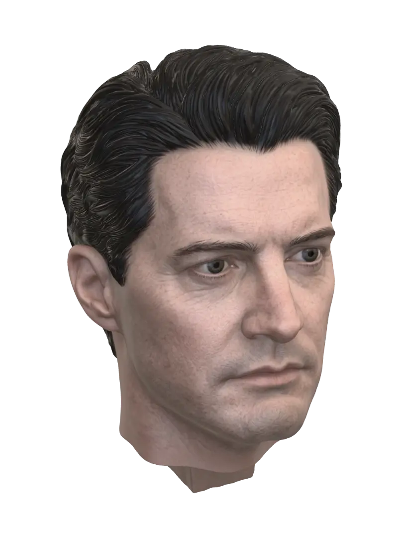Agent cooper - Actionfigure 3D model, vytvořený pomocí AI