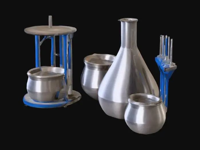 3D model for Crucibles, funnels, metal stir rods