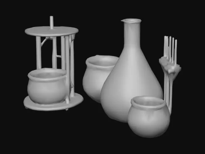 3D model for Crucibles, funnels, metal stir rods