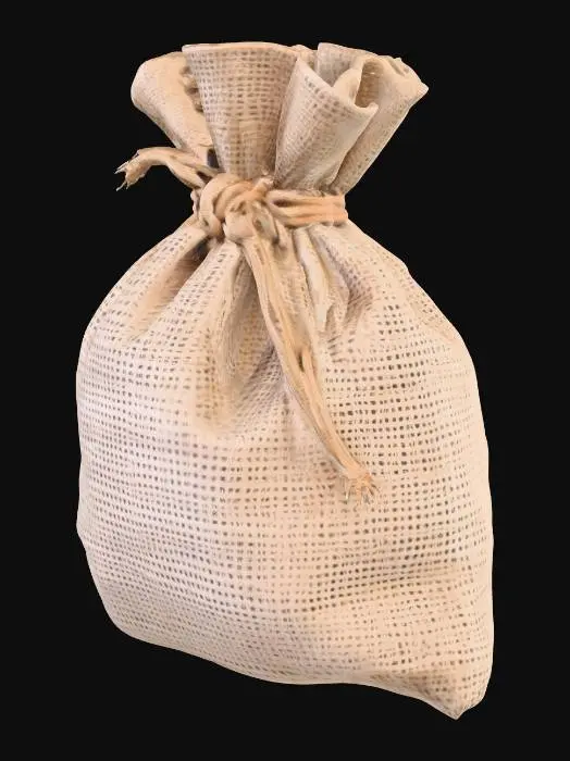 3D model for cute burlap pouch