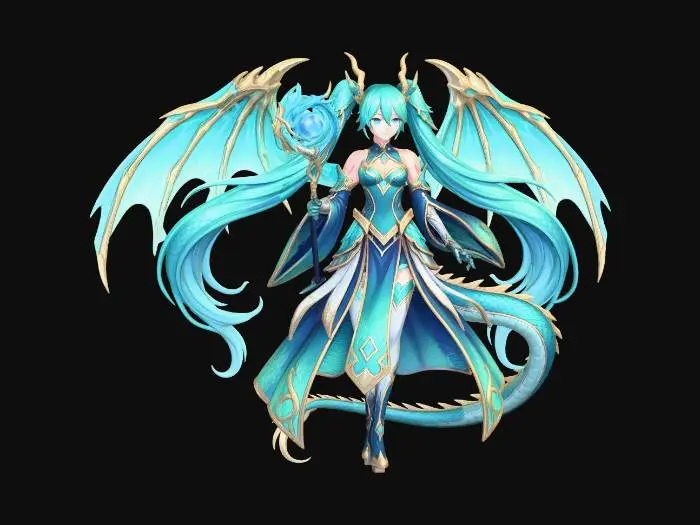 3D model for Azure Dragonbound Empress