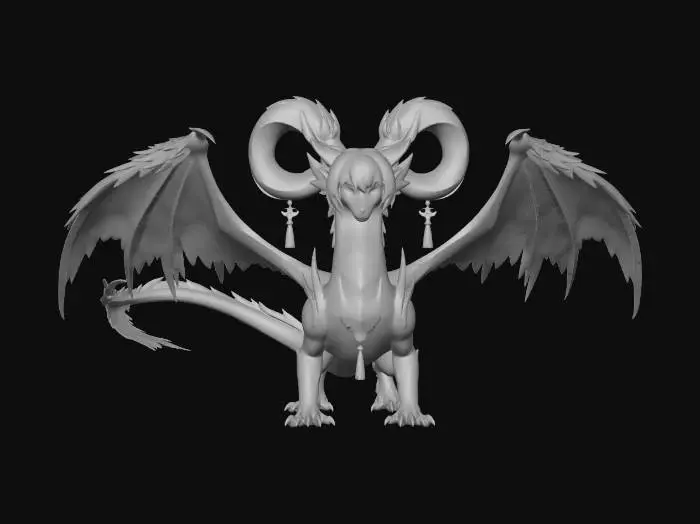 3D model for Cerulean Crowned Dragon