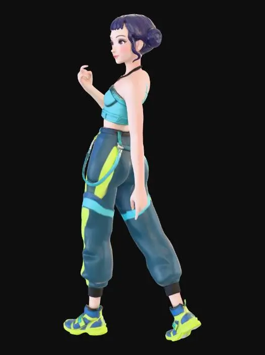 3D model for Character with Crystal Wings