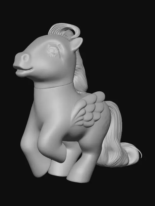 3D model for Blue Mane Pink Pony