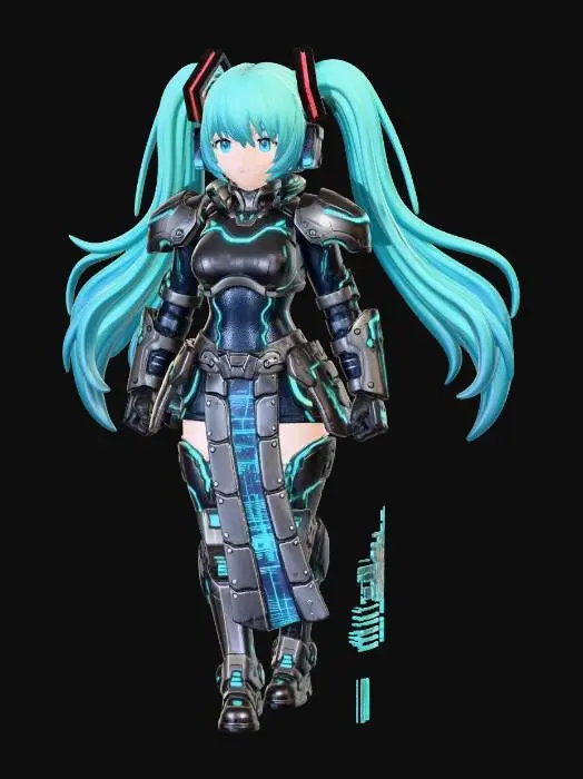 3D model for Neon Vanguard: Cybernetic Miku