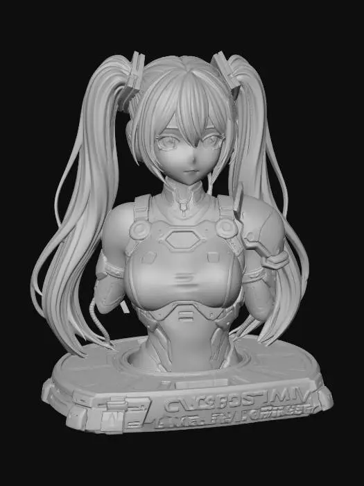 3D model for Cyberpunk Miku Warrior