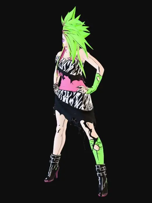 3D model for Neon Punk Riot Girl