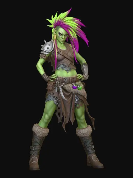 3D model for Neon Punk Orc Warrior