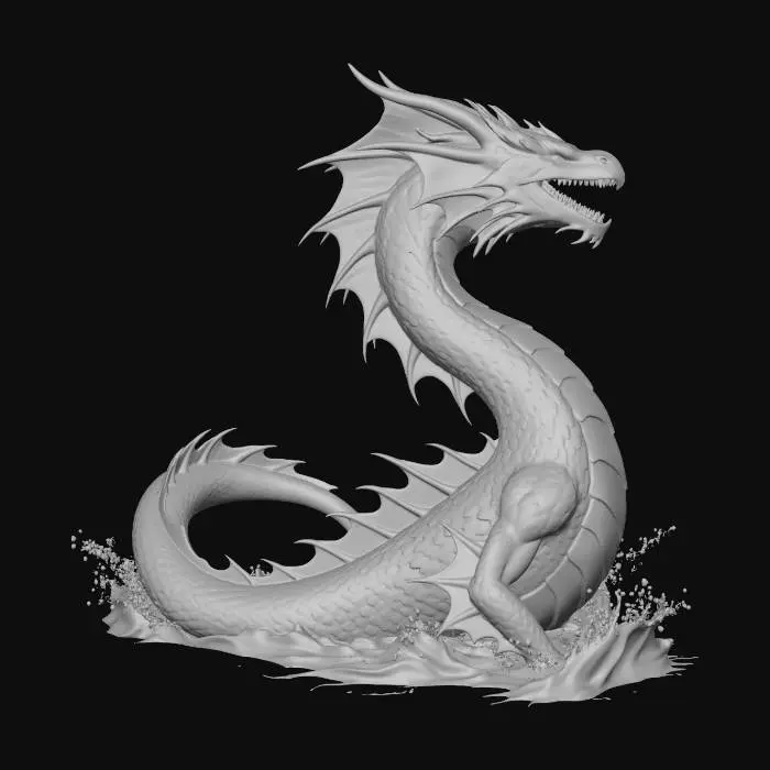 3D model for February - Water Dragon