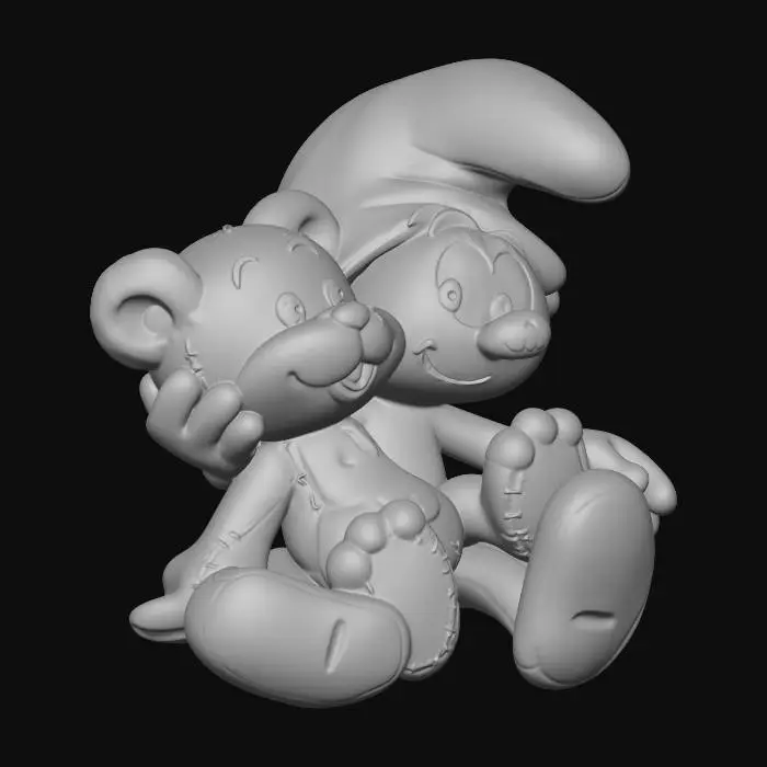 3D model for Baby Smurf & Teddy Bear