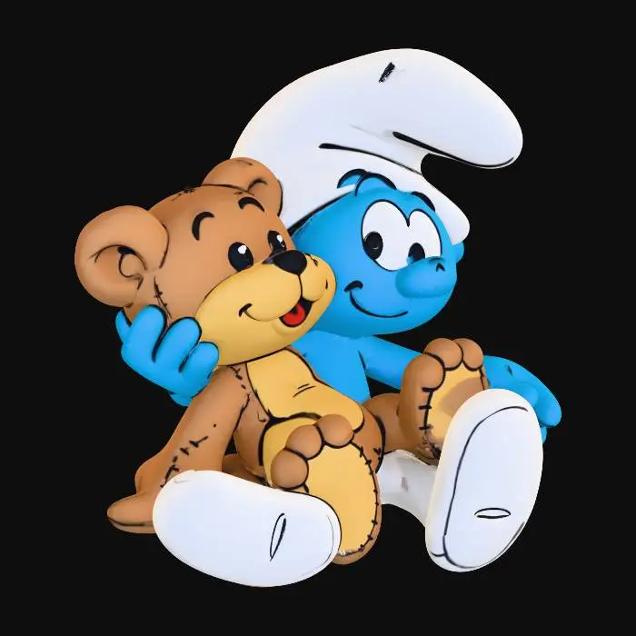 3D model for Baby Smurf & Teddy Bear