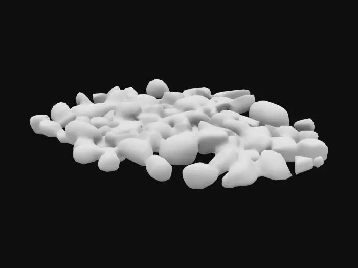 3D model for group of differently shaped small rocks and stones scattered around with no ground