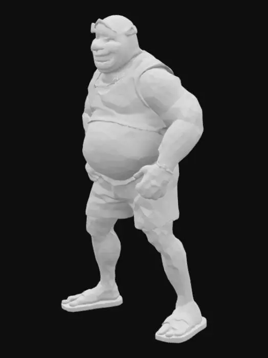 3D model for Make a funny detailed design of a mix of Shrek and the Rock, Dwayne Johnson in one.