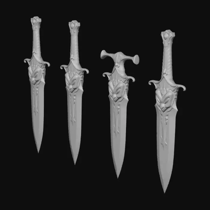 3D model for 1 Paar Dolche, dämonenoptik