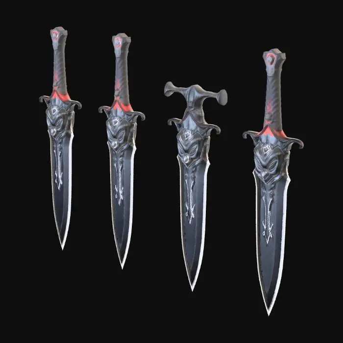 3D model for 1 Paar Dolche, dämonenoptik