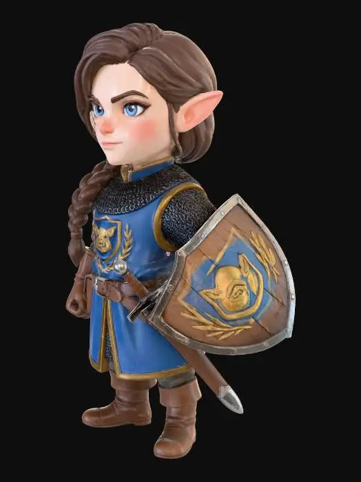 3D model for Elf Warrior Guardian