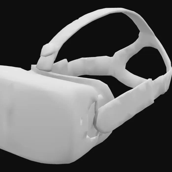 3D model for VR Headset on Black Fabric