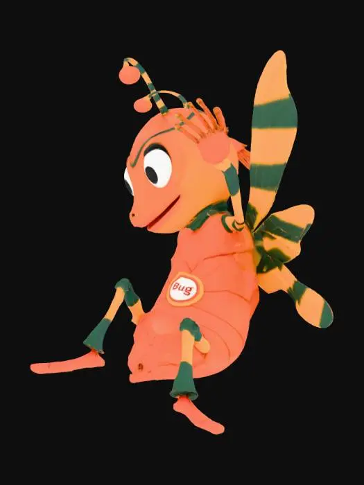 3D model for Atypical representation of a software bug/defect in a cartoon smooth fasion in a T pose