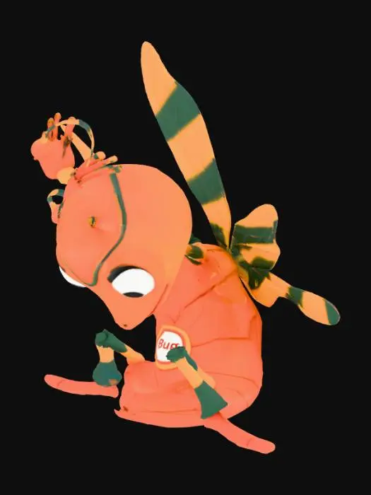 3D model for Atypical representation of a software bug/defect in a cartoon smooth fasion in a T pose