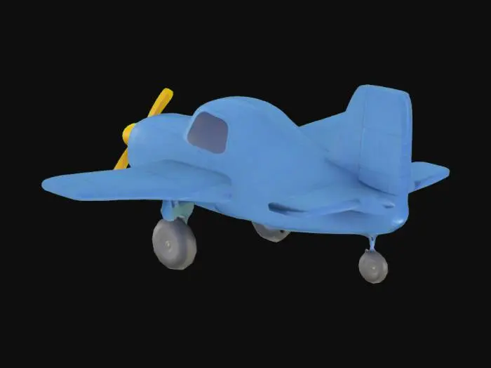 3D model for Blue Toy Plane with spinn helix motor on the front