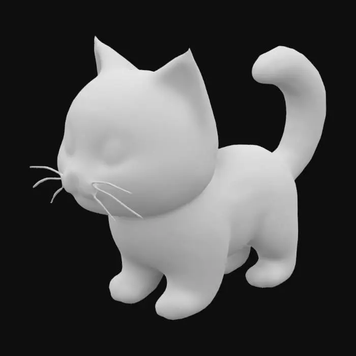 3D model for Cute detailed kitten in an orange tiger striped style. 4k High resolution kitty.
