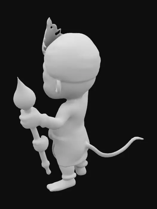3D model for Imagine childish animated Lord hanuman z
