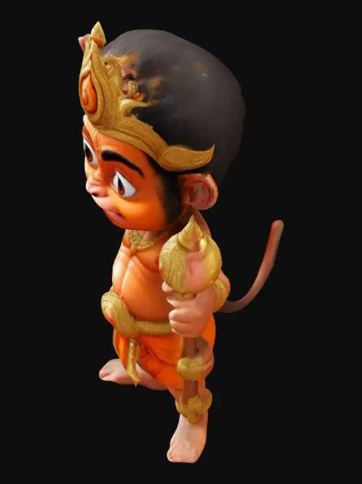 3D model for Imagine childish animated Lord hanuman z