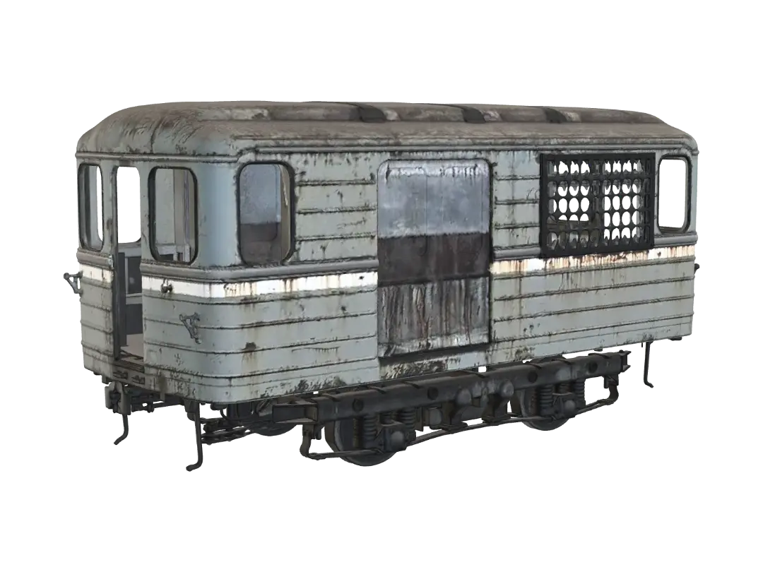 Forgotten Tram Car - Railway 3D model, vytvořený pomocí AI