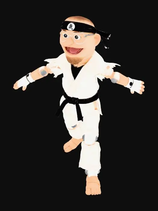 3D model for White Gi Martial Artist Action Figure