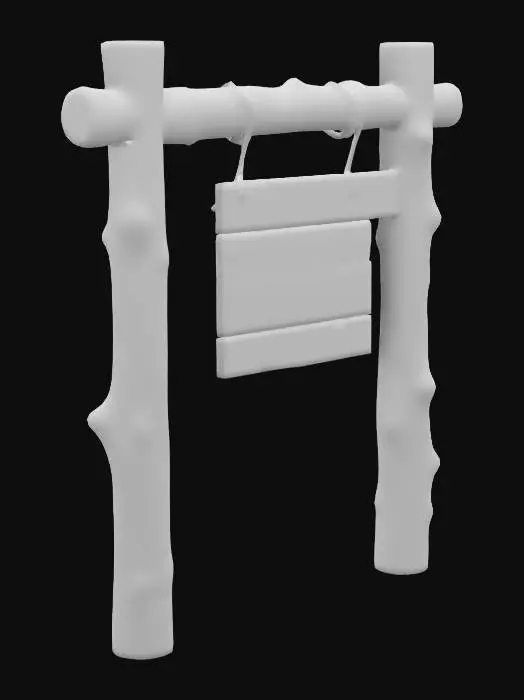 3D model for Sign Stand made of wood 
