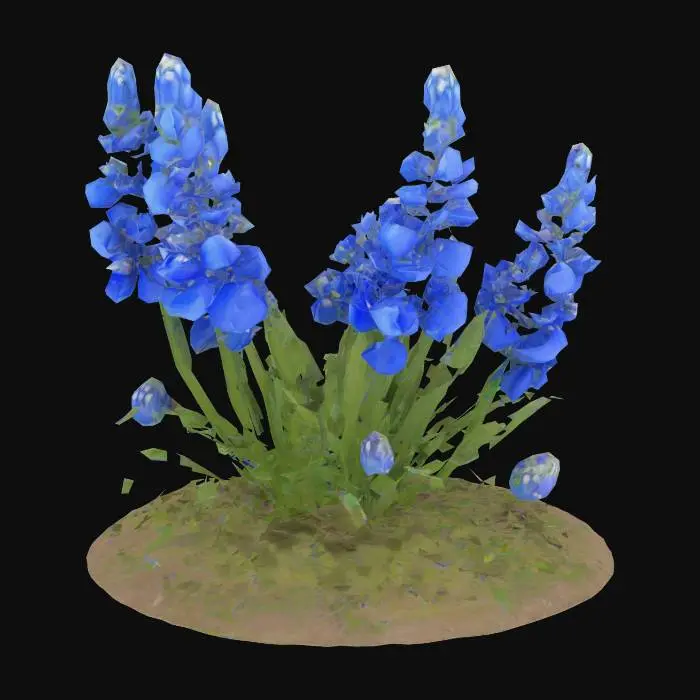 3D model for texas bluebonnets on a small knoll, #garden#