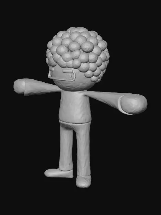 3D model for Smiling Stick Figure with black afro hair