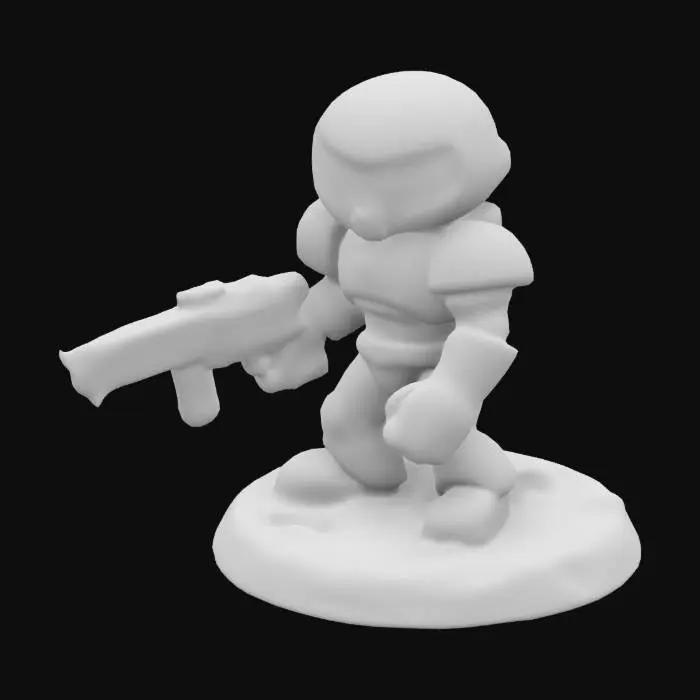 3D model for Doom guy figurine for a retro 90s kid, retro toys