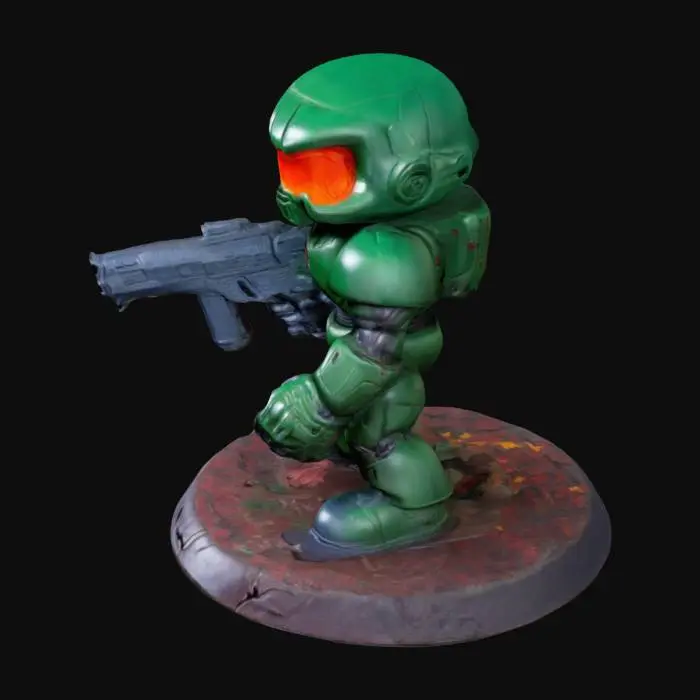 3D model for Doom guy figurine for a retro 90s kid, retro toys