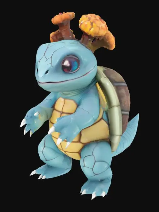 3D model for A squirtle mixed with a clicker from the last of us