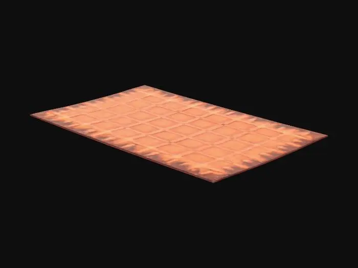 3D model for 1970's Geometric Orange & Brown Shag Pile Rug