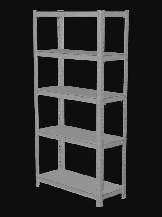 3D model for Metal-Wooden Shelf Unit