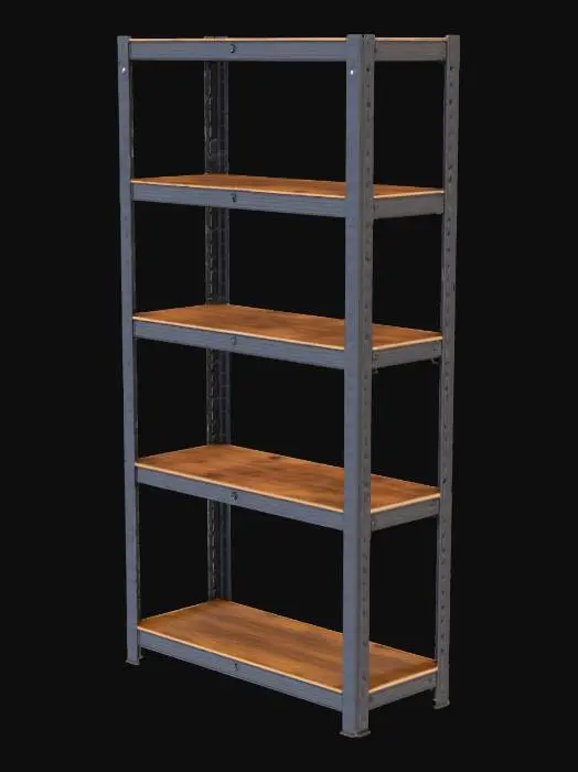 3D model for Metal-Wooden Shelf Unit