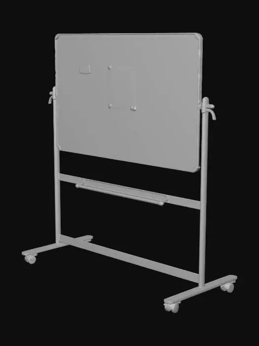 3D model for Double-Sided Magnetic Revolving Mobile Whiteboard, Aluminium Frame & Stand, W1200xH900mm