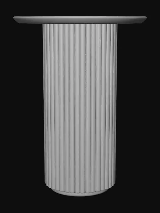 3D model for Slatted Oak Pedestal Table