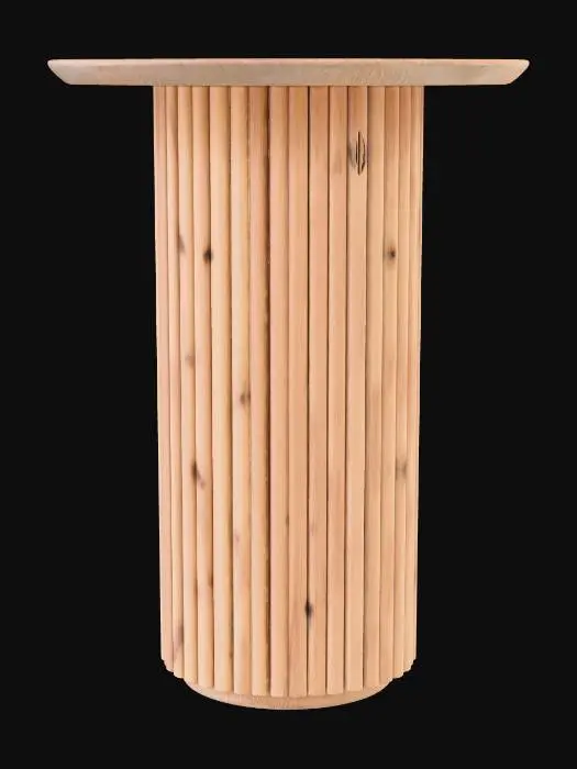 3D model for Slatted Oak Pedestal Table