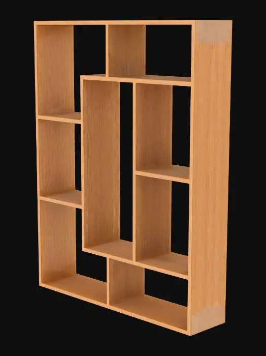 3D model for Geometric Oak Shelving Unit