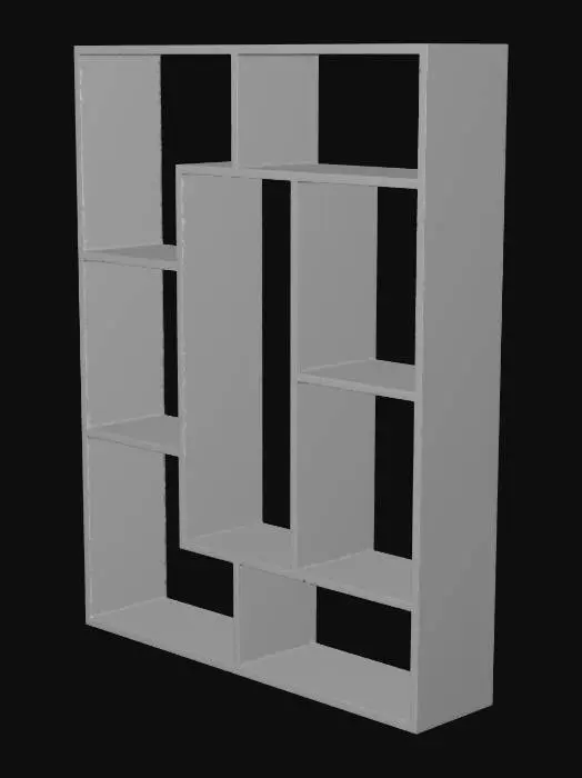3D model for Geometric Oak Shelving Unit